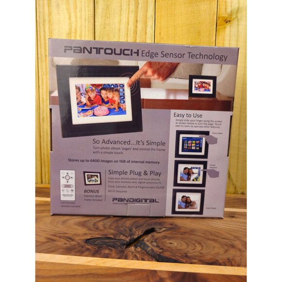 Pandigital 7" Digital Photo Frame With Touch Sensor Technology 1GB Internal Memo - Picture 6 of 7